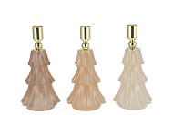 JAZZ COZY SAND CANDLE HOLDER X-MAS TREE ASS 10X20CM
