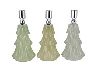 JAZZ NORDIC GREEN CANDLE HOLDER X-MAS TREE ASS 10X20CM
