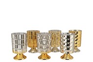 JAZZ COZY GOLD T-LIGHT ON FOOT ASS 10X17CM
