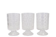 JAZZ TRANSPARENT T-LIGHT ON FOOT ASS 10X17CM
