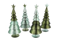 GLAM NORDIC SILVER GREEN MIX XMAS TREE IRON ASS 16X16X40CM