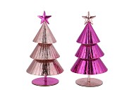 GLAM JOLLY PINK MIX XMAS TREE IRON ASS 11X11X18CM