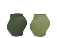LUXX MAJESTIC GREEN VASE SWIRL ASS 19X19X20CM