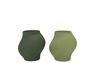 LUXX MAJESTIC GREEN VASE SWIRL ASS 15X15X14CM