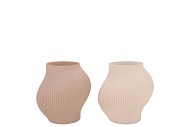 LUXX COZY SAND VASE SWIRL ASS 15X15X14CM