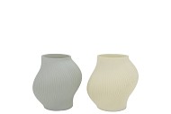 LUXX NORDIC GREEN VASE SWIRL ASS 15X15X14CM