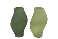 LUXX MAJESTIC GREEN VASE SWIRL ASS 12X12X15CM
