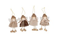 LOULOU SCOTTISH BROWN HANGER GIRL WITH HAT ASS 8X2X14CM