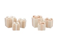 SPARKLE GIFTBOX COZY SAND TEDDY LED S/3 10X11/13X13/15X17CM