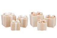 SPARKLE GIFTBOX COZY SAND TEDDY LED S/3 15X18/20X23/25X28CM