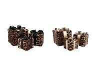 SPARKLE GIFTBOX LEOPARD LED S/3 10X11/13X13/15X17CM