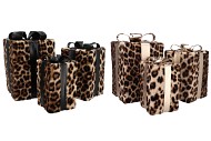 SPARKLE GIFTBOX LEOPARD LED S/3 15X25/20X35/25X42CM
