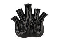 AGLIO BLACK VASE OVAL 36X17X33CM