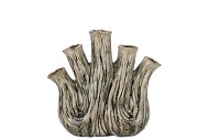 AGLIO GREEN ACTIVE GLAZE VASE OVAL 20X9X19CM