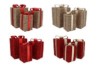 SPARKLE GIFTBOX RED LED S/3 15X25/20X35/25X42CM NM