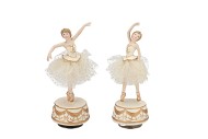 GLOWY COZY GOLD BALLERINA MUSIC BOX ASS 11X8X22CM