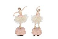 GLOWY JOLLY PINK BALLERINA MUSIC BOX ASS 11X8X22CM