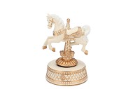 GLOWY COZY GOLD HORSE MUSIC BOX 12X11X18CM NM