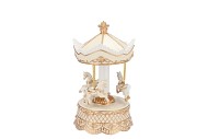 GLOWY COZY GOLD CAROUSEL MUSIC BOX 13X13X23CM
