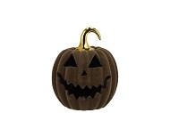 AUTUMN FLOCK SCOTTISH GREEN PUMPKIN FACE LED 13X13X14CM
