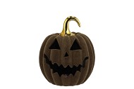 AUTUMN FLOCK SCOTTISH GREEN PUMPKIN FACE LED 15X15X17CM