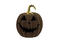 AUTUMN FLOCK SCOTTISH GREEN PUMPKIN FACE LED 17X17X21CM
