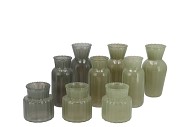 JAZZ NORDIC GREEN MIX COLORED VASE ASS 7X14CM