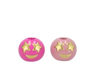 SMILEY JOLLY FUCHSIA CANDLE H 7X6CM