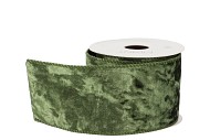 RIBBON VELVET SATIN MOSS GREEN 3MX70MM