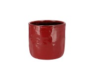 IRON STONE RED GLAZED POT 9X8CM