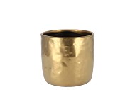 IRON STONE GOLD GLAZED POT 9X8CM
