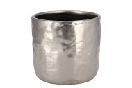 IRON STONE SILVER GLAZED POT 16X15CM