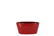 IRON STONE RED GLAZED OVAL POT 23X9X10CM