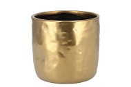 IRON STONE GOLD GLAZED POT 16X15CM