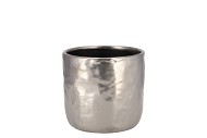 IRON STONE SILVER GLAZED POT 9X8CM