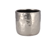 IRON STONE SILVER GLAZED POT 12X11CM