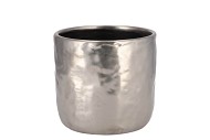 IRON STONE SILVER GLAZED POT 13X13CM