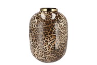 JULIE WILD LEOPARD VASE FLOWER IRON 28X28X36CM