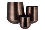 JULIE MAJESTIC GRN VASE IRON S/3 22X23CM/30X35CM/44X45CM