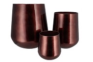 JULIE SCOT BROWN VASE IRON S/3 22X23CM/30X35CM/44X45CM