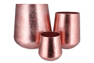 JULIE LIGHT PINK VASE IRON S/3 22X23CM/30X35CM/44X45CM
