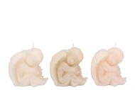 CANDLE FROSTY X-MAS ANGEL COZY SAND MIX 10X10X11CM