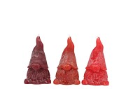 CANDLE FROSTY GNOME WILD RED MIX 6X10CM