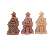 CANDLE FROSTY GINGERBREAD HOUSE SCOTTISH SPICE MIX 8X9X15CM