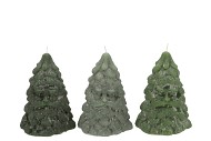 CANDLE FROSTY TREE MAN MAJESTIC GREEN MIX 9X9CM