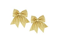 DECO SHINE BOW COZY GOLD 12X13CM PER 2
