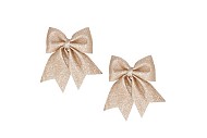 DECO SHINE BOW COZY CHAMPAGNE 12X13CM PER 2