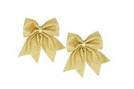 DECO SHINE BOW COZY GOLD 19X24CM P/2
