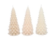 CANDLE FROSTY X-MAS TREE COZY SAND MIX 8X16CM ASS