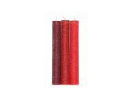 CANDLE FROSTY TAPER WILD RED MIX 2X15CM